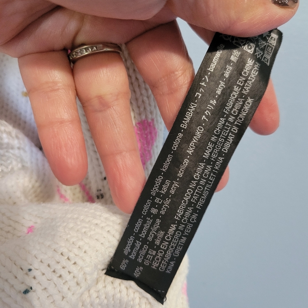 ZARA Knit Distressed Splatter Paint Oversized Sweater S - Picture 6 of 8
